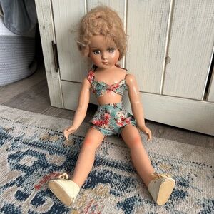 Vtg R & B 17” hard plastic doll